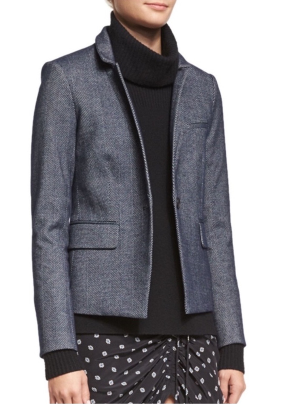$698 Veronica Beard Anaheim Herringbone Dickey Jacket sz 0
